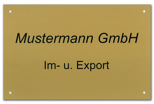 Aluminiumschild in goldfarbener Optik matt